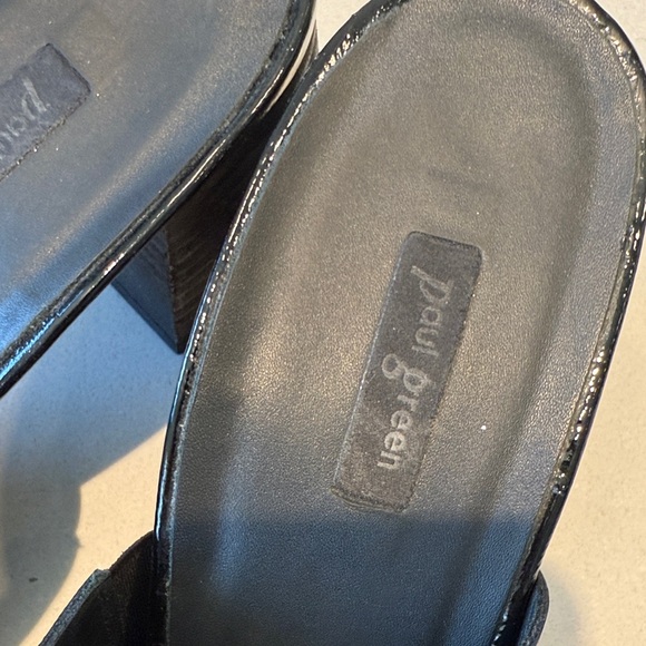 Paul Green Shiny Black Leather Mules - Picture 3 of 9